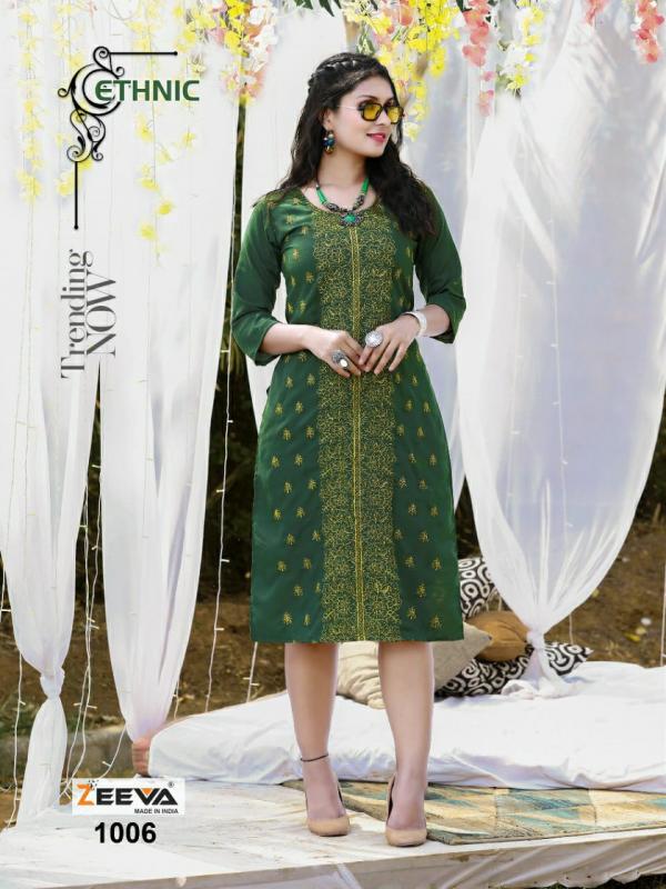 Zeeva Ethnic Rayon Slub Designer Kurti Collection